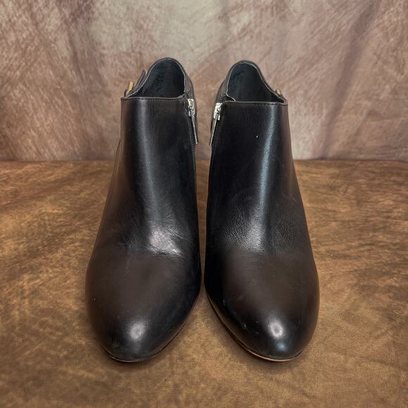 Vince Camuto Val Ankle Boots High Heel Leather Black Buckle Strap Women's 9 Y2K - Picture 3 of 11